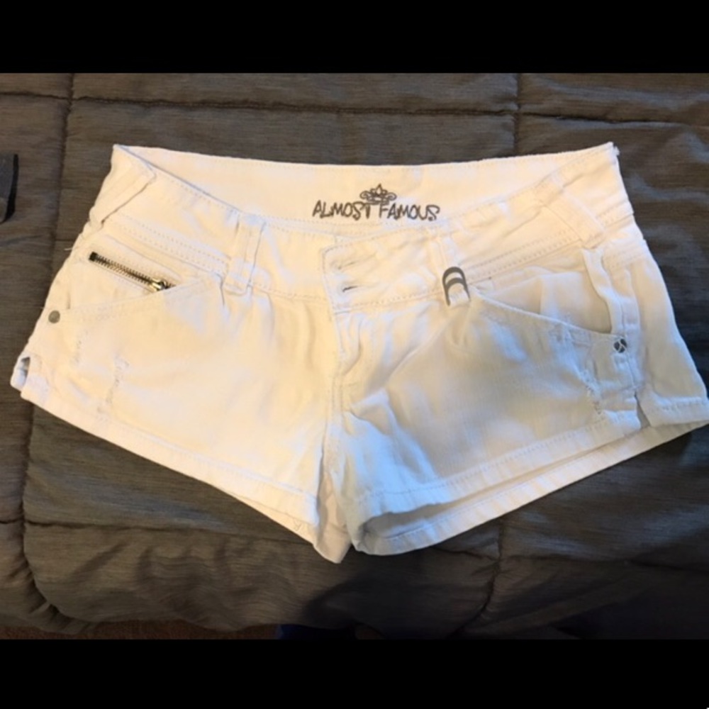 White jean shorts